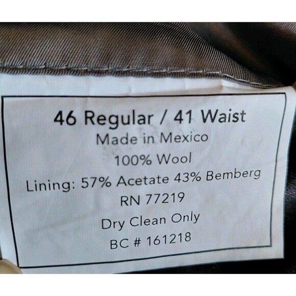 Joseph & Feiss Gray Cream Large Check Two-Button Blazer Size 46/41 100% Wool - Picture 5 of 7